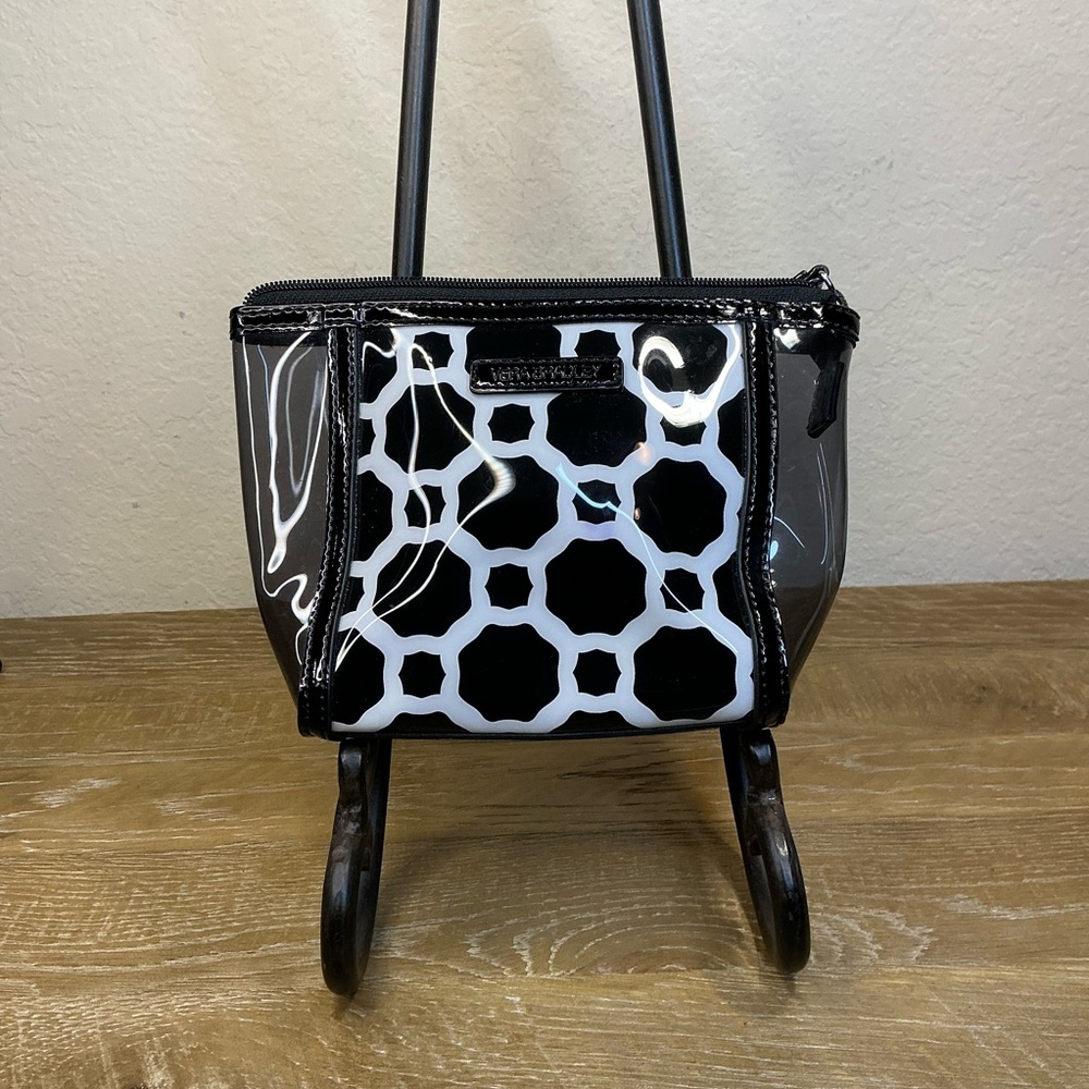 Vera Bradley Clearly Colorful Small Cosmetic Bag Midnight Geometric Black&White